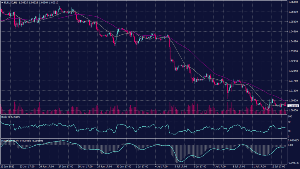 Euro graph candle for 13 July 2022