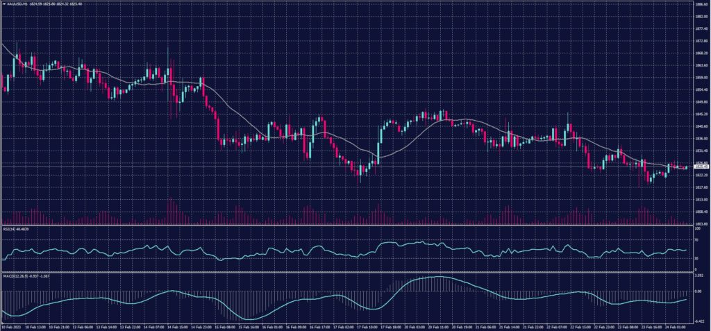 US Dollar Index chart on 24 February 2023