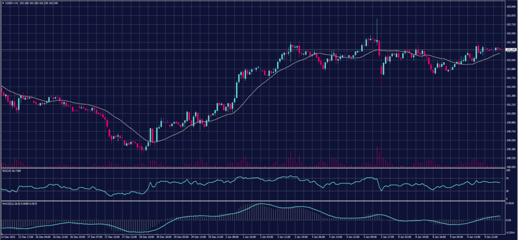 US Dollar Index chart on 10 January 2024